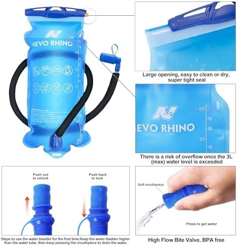 N NEVO RHINO Hydration Backpack, 18L Multipurpose Hiking Backpack with 3L Water Bladder, Water Backpack Insulated Hydration Pack Ideal for Hiking and Cycling - Image 7