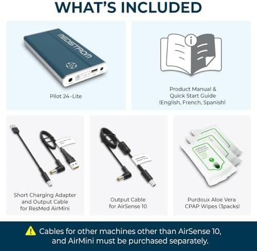 Bundle: Medistrom Pilot 24 Lite with 3 Pack Travel CPAP Wipes - 95Wh CPAP Battery Backup Power Supply for CPAP Machine - Camping Power Bank - Lightweight Portable Battery - TSA Approved CPAP Battery - Image 8