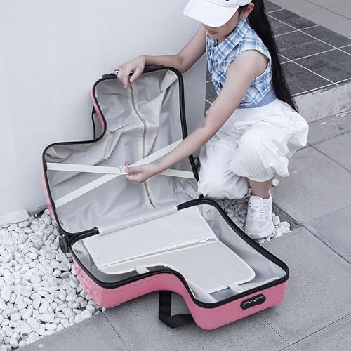 Kids Luggage with Spinner Wheels for Boys Girls | Carry on Hardshell Suitcase Travel Trolley Toddlers Children Gift | Impact Resistant Rolling Children Travel Suitcase with Seat and Safety Belt - Image 7