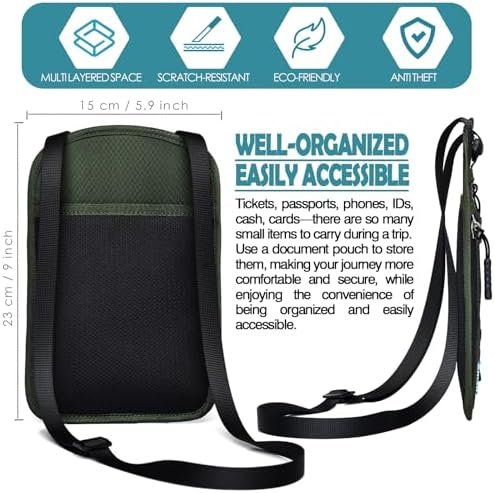RFID Blocking Travel Neck Wallet–Hidden Passport Holder & Anti-Theft Money Pouch for Men & Women, Lightweight Concealed Travel Organizer with Adjustable Strap Secure Document - Image 3
