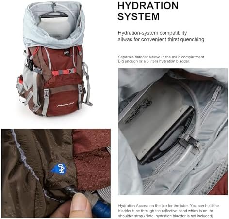 MOUNTAINTOP 70L Internal Frame Backpack Camping Backpacking Hiking Backpack for Men Women with Rain Cover - Image 7