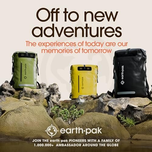 Earth Pak Waterproof Backpack - Heavy Duty Hiking Backpack - Roll-Top Closure Bag - Cushioned Dry Bag Waterproof Phone Case - Image 8