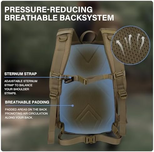Mardingtop Tactical Molle Backpack for Men- 18L/28L EDC Hiking & Motorcycle Backpack - Image 5