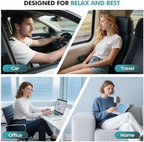 Travel Neck Pillows for Airplanes - 360° Ergonomic Memory Foam Travel Pillow - Relief Neck Pain with Breathable Support for Long Flights, Car, Train & Office Use - Adults & Kids (Gray) - Image 7