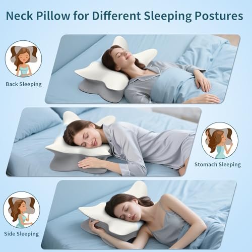 Cervical Pillow for Neck and Shoulder Pain Relief - Ergonomic Neck Pillow for Sleeping, Contour Memory Foam Pillows Side Sleeper Pillow for Neck Support, Bed Pillow for Side Back Stomach Sleepers - Image 5