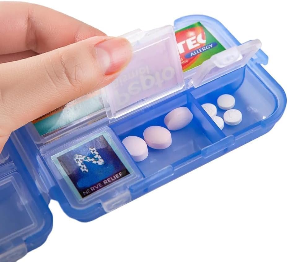 Pill Organizer with Medicine Labels Travel Daily Pill Container Mini Medication Organizer Storage Pill Organizer Travel Essentials Pill Case 7 Day (Pink & 161 Lables) - Image 7