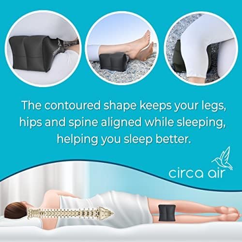 Circa Air Inflatable Knee Pillow for Side Sleepers, Travel Knee Pillow Between Legs for Sleeping, Orthopedic Sciatica Pain Relief Pillow, Leg Pillow for Hip Joints and Thigh Sleep Support - Image 2