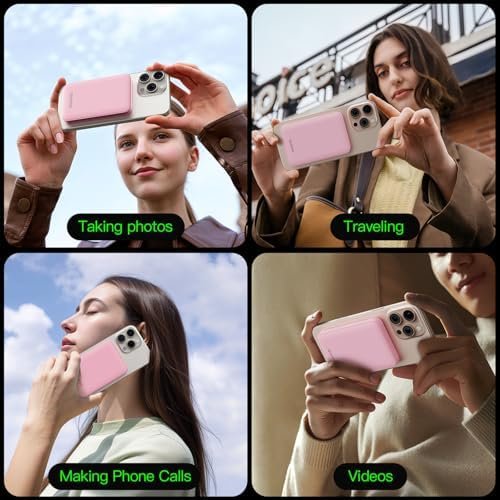 2025 Magnetic 15W Power Bank for iPhone,5000mAh Magsafe Battery Pack with 20w Fast Charging,Slim Magsafe Power Bank in&Out,with LED Display,Wireless Portable Charger for iPhone17/16/15/14/13/12 Series - Image 8