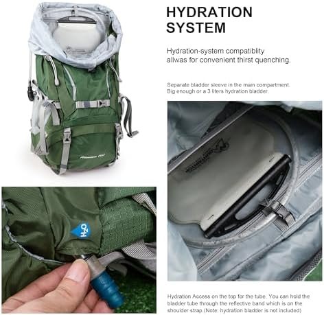 MOUNTAINTOP 70L Internal Frame Backpack Camping Backpacking Hiking Backpack for Men Women with Rain Cover - Image 7
