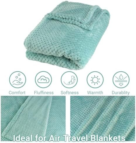 Travel Blanket Pillow-Premium Soft 2 in 1 Airplane Blanket for Long Trips Essentials with Bag Pillowcase, Hand Luggage Sleeve and Backpack Clip (Mint Green) - Image 4