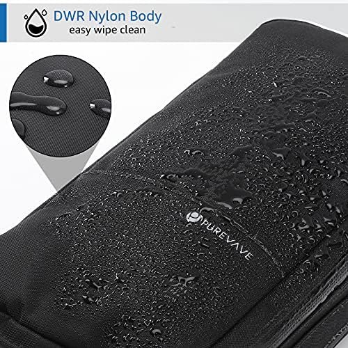 Purevave Compact Mens Toiletry Travel Bag Hanging, Mens Dopp Kit for Travel Waterproof, Wash Pouch Black - Image 5