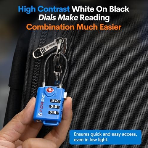 TSA Approved Cable Luggage Locks, Re-settable Combination with Alloy Body - Image 8