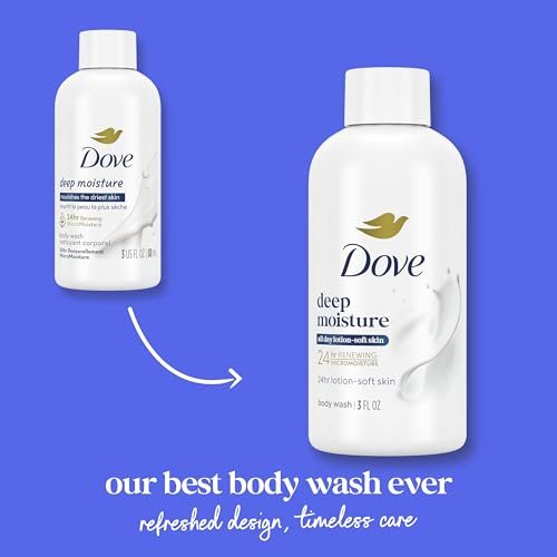Dove Body Wash Deep Moisture for 24hr Lotion-Soft Skin Moisturizing Skin Cleanser with No Sulfates No Parabens 3 oz - Image 3