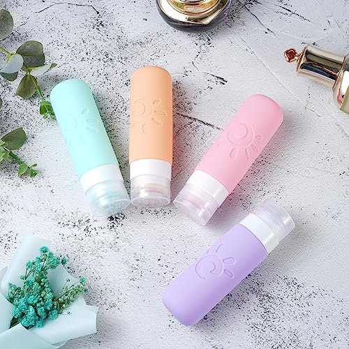 Travel Bottles for Toiletries, TSA Approved Travel Containers 3oz Leak Proof Travel Tubs Refillable Liquid Travel Accessories for Shampoo Conditioner Lotion Body Wash(Multicolored C) - Image 4