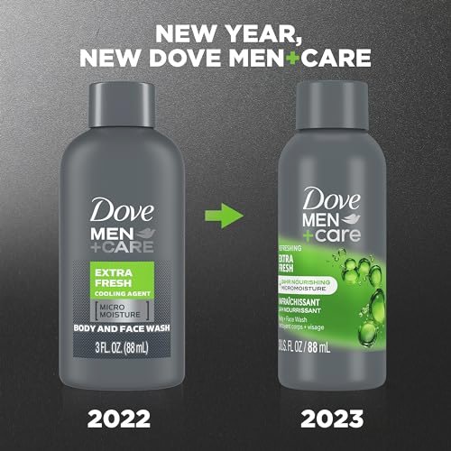 Dove Men+Care Refreshing Extra Fresh with 24-Hour Nourishing Micromoisture Technology Body Wash for Men 3 oz - Image 3